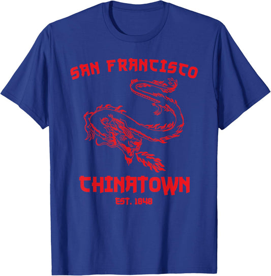 San Francisco Chinatown Chinese American Bay Area Dragon SF T-Shirt - T-Shirt | Royal