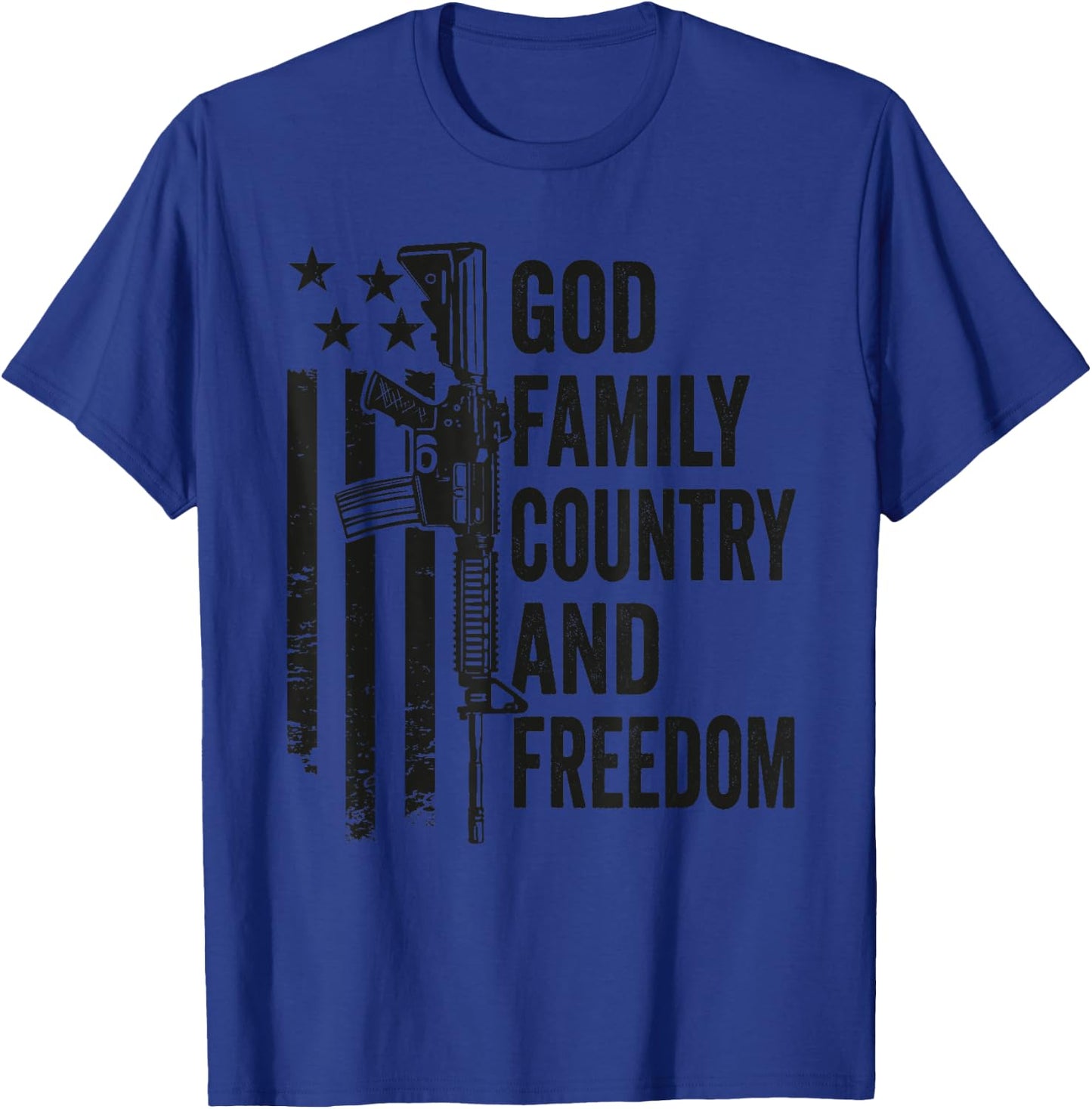 God Family Country Freedom - AR15 Pro Gun 2nd Amendment T-Shirt - T-Shirt | Royal