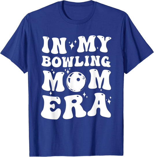 In My Bowling Mom Era Groovy Funny Mama Mothers Day T-Shirt - T-Shirt | Royal