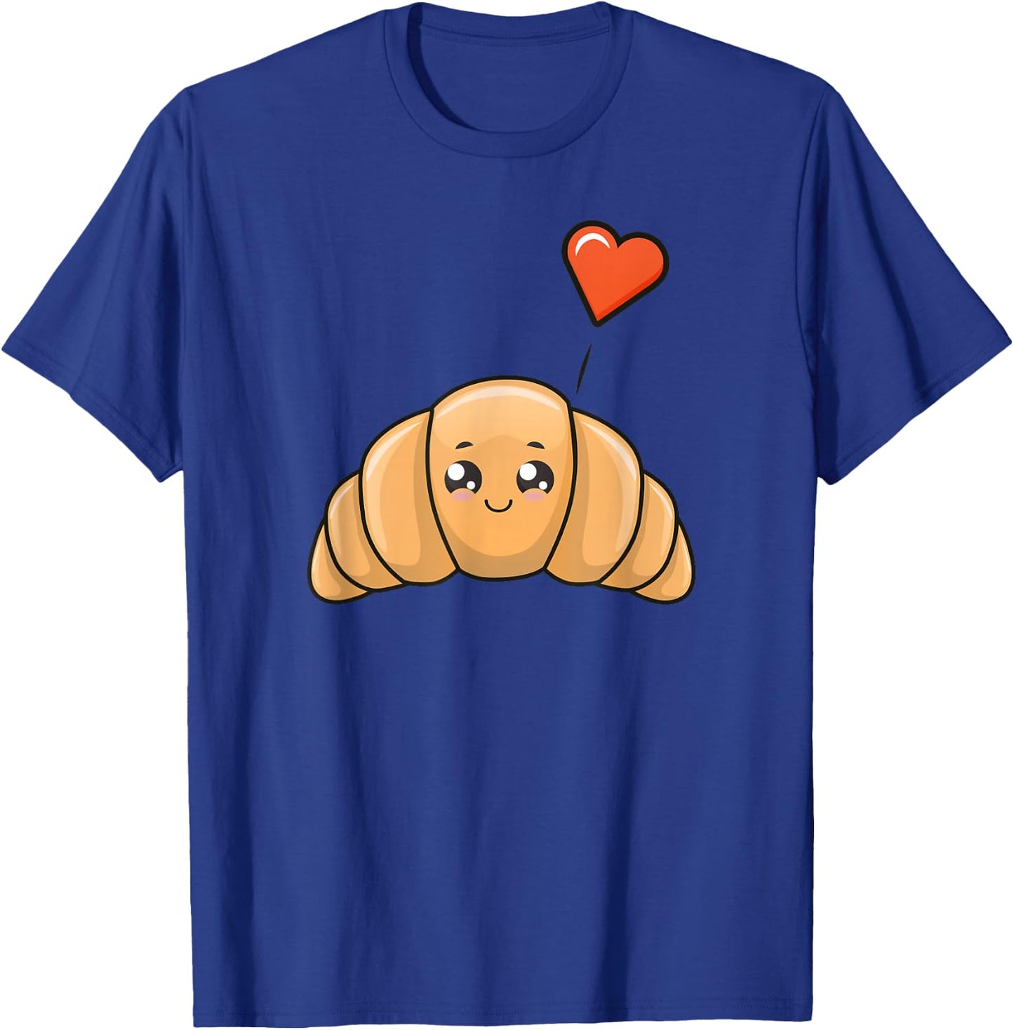 Cute Kawaii Illustration of Croissant T-Shirt - T-Shirt | Royal