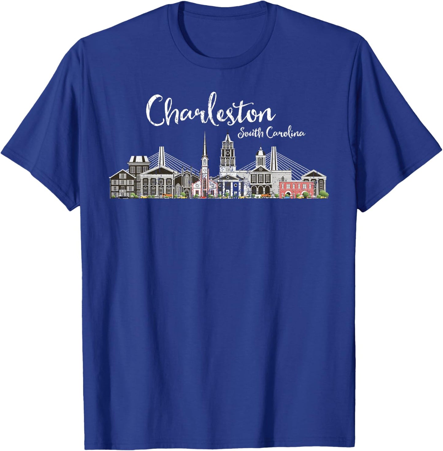 Charleston Palmetto Tree South Carolina Vacations Camping T-Shirt - T-Shirt | Royal