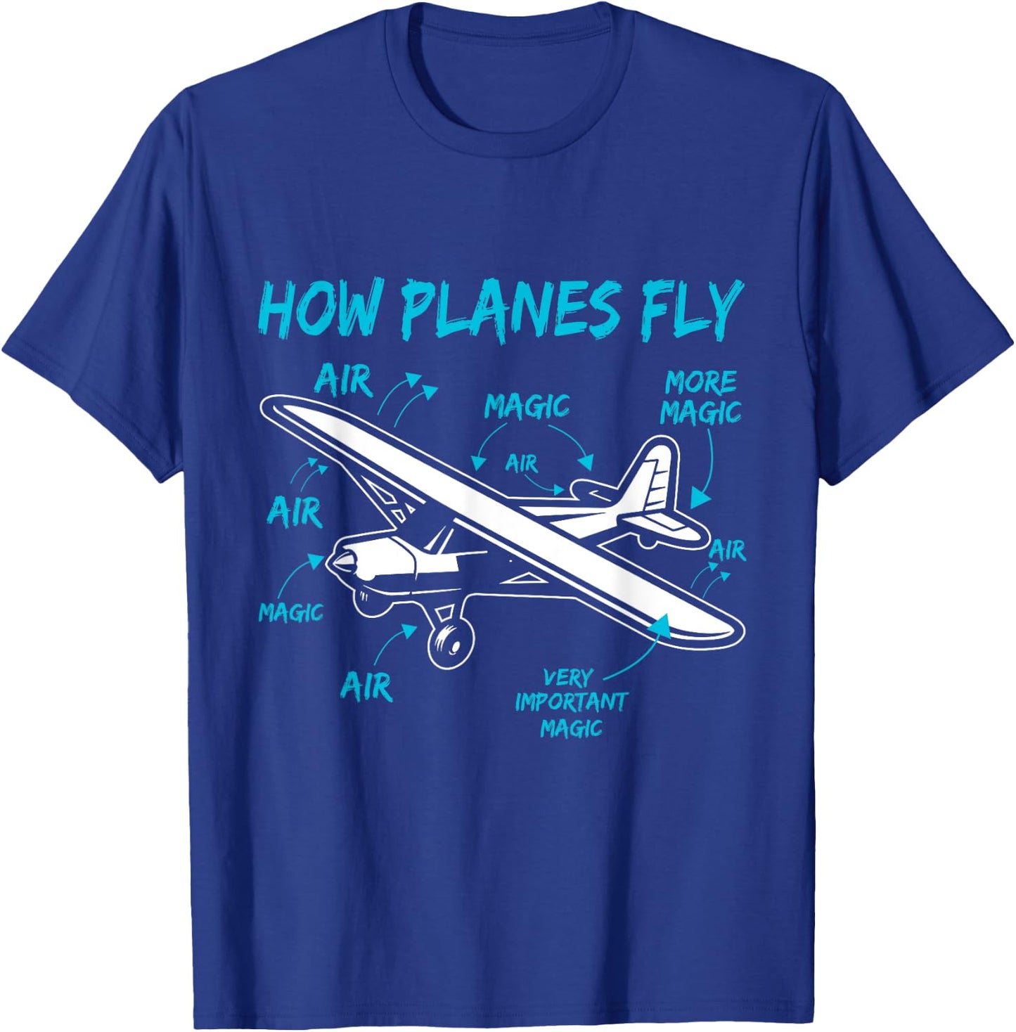 Funny Aviation t shirts How Planes Fly Kids Youth Pilot T-Shirt - T-Shirt | Royal