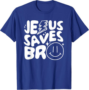 Jesus Saves Bro Kids Religious T-Shirt - T-Shirt | Royal