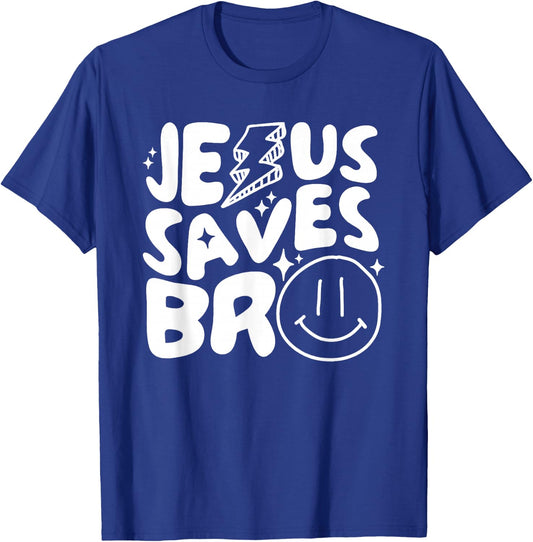 Jesus Saves Bro Kids Religious T-Shirt - T-Shirt | Royal