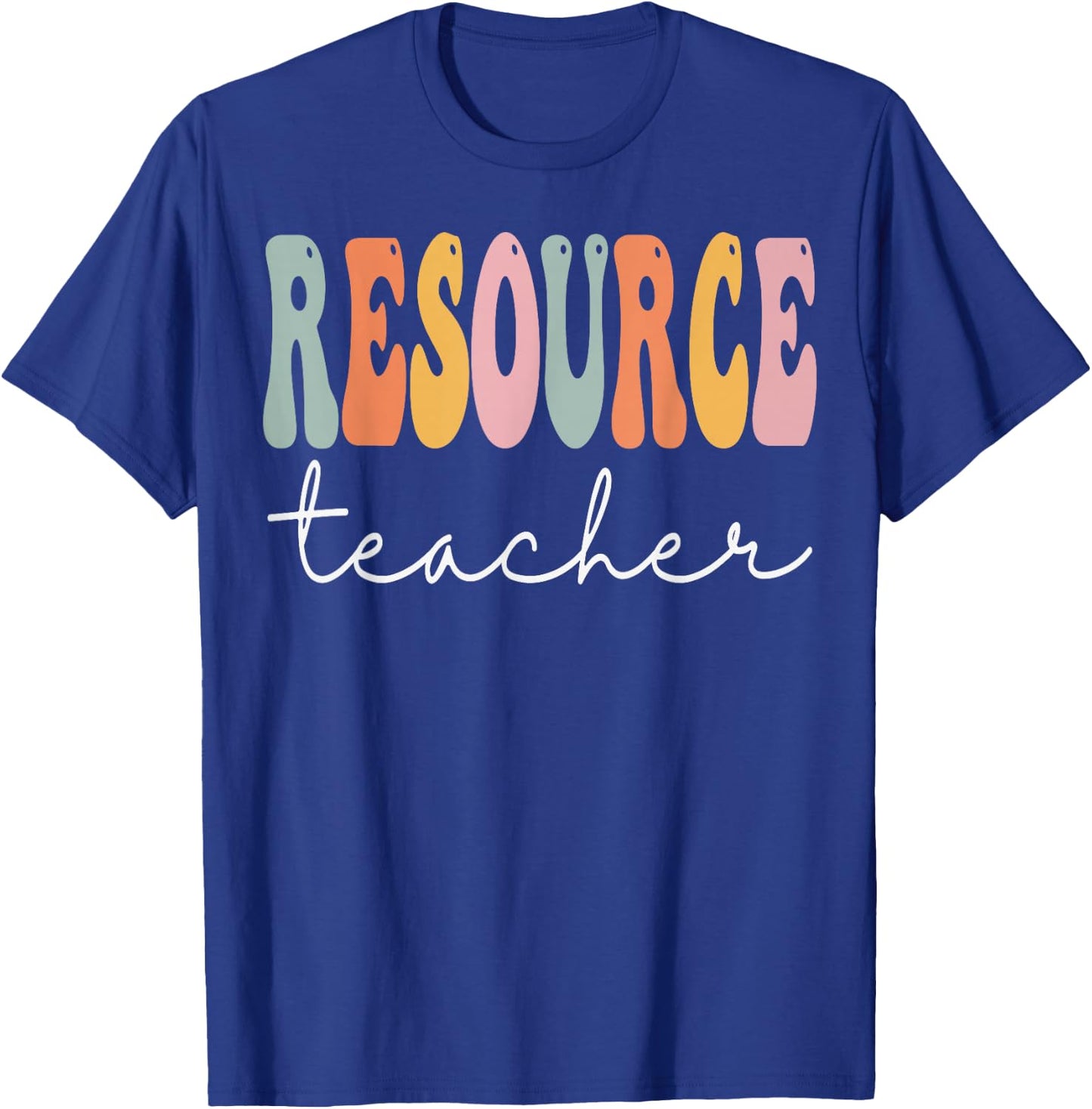 Resource Teacher Groovy Appreciation Day Back To School T-Shirt - T-Shirt | Royal