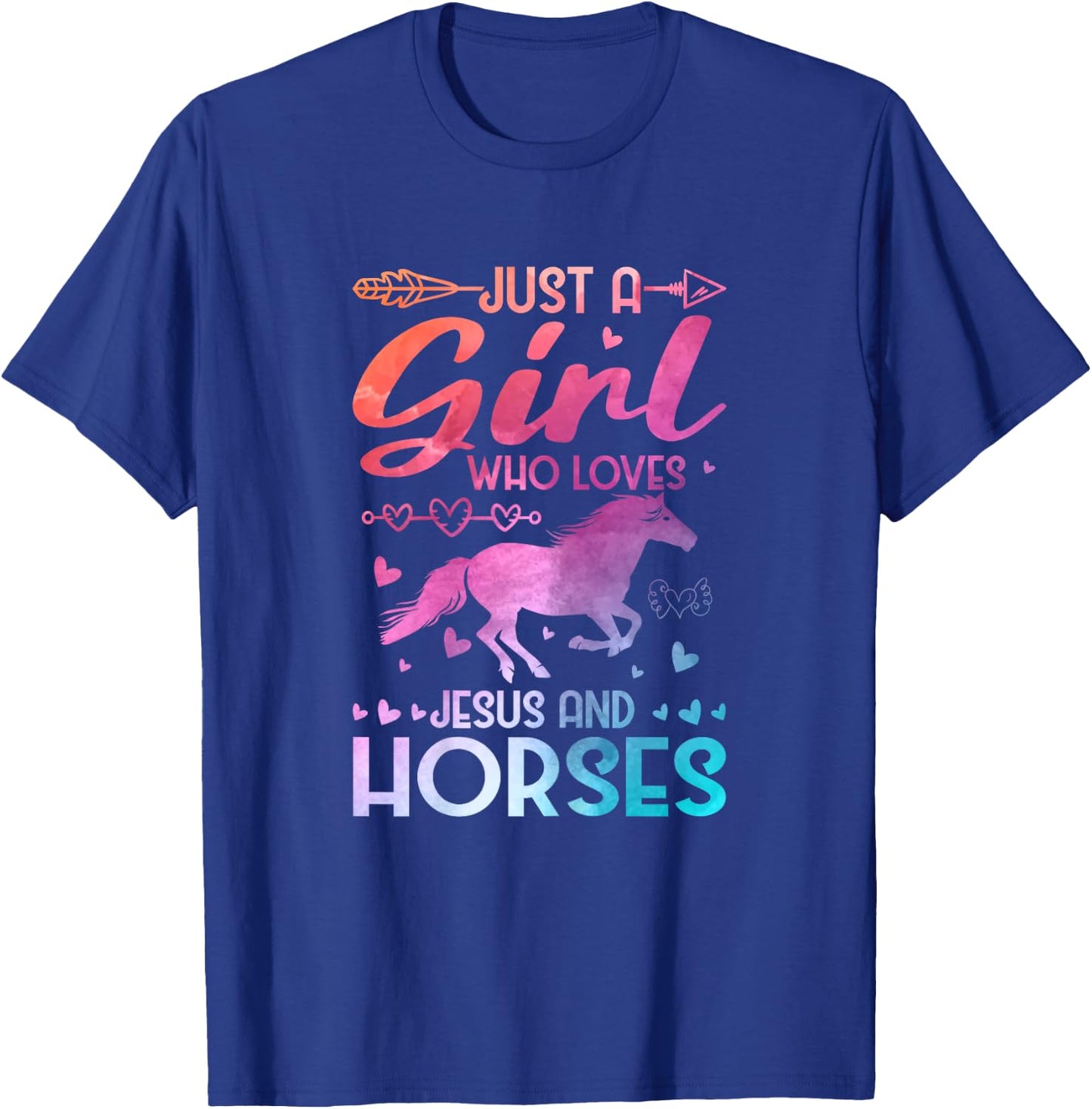 Just A Girl Who Loves Jesus And Horses T-Shirt - T-Shirt | Royal