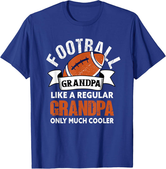 Football Grandpa - Funny Grandfather American Football T-Shirt - T-Shirt | Royal