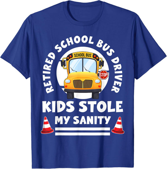 Retired School Bus Driver T-Shirt - T-Shirt | Royal