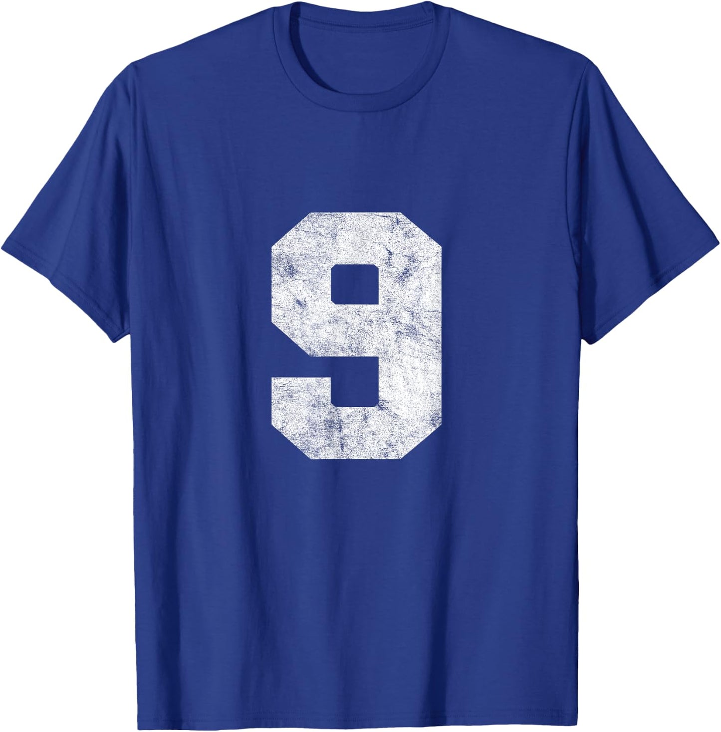 Vintage Lucky Number 9 Birthday Sports Player Team Athlete T-Shirt - T-Shirt | Royal