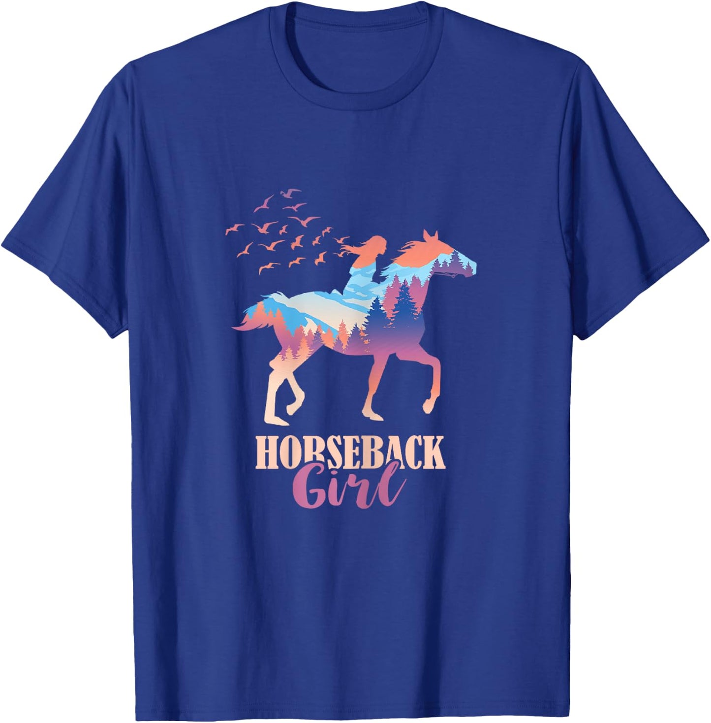 Horseback Girl Horseback Riding Horse Racing Horse Lover T-Shirt - T-Shirt | Royal
