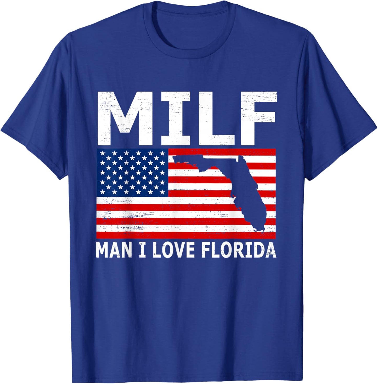 Man I Love Florida Vintage State USA Flag T-Shirt - T-Shirt | Royal