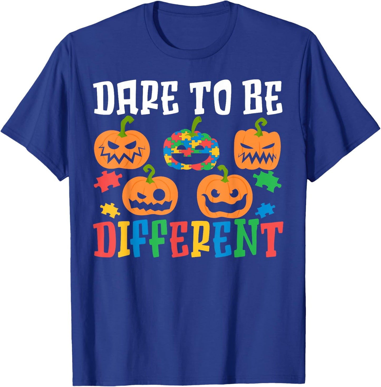 Autism Halloween Puzzle Trick Or Treat Autism Awareness T-Shirt - T-Shirt | Royal