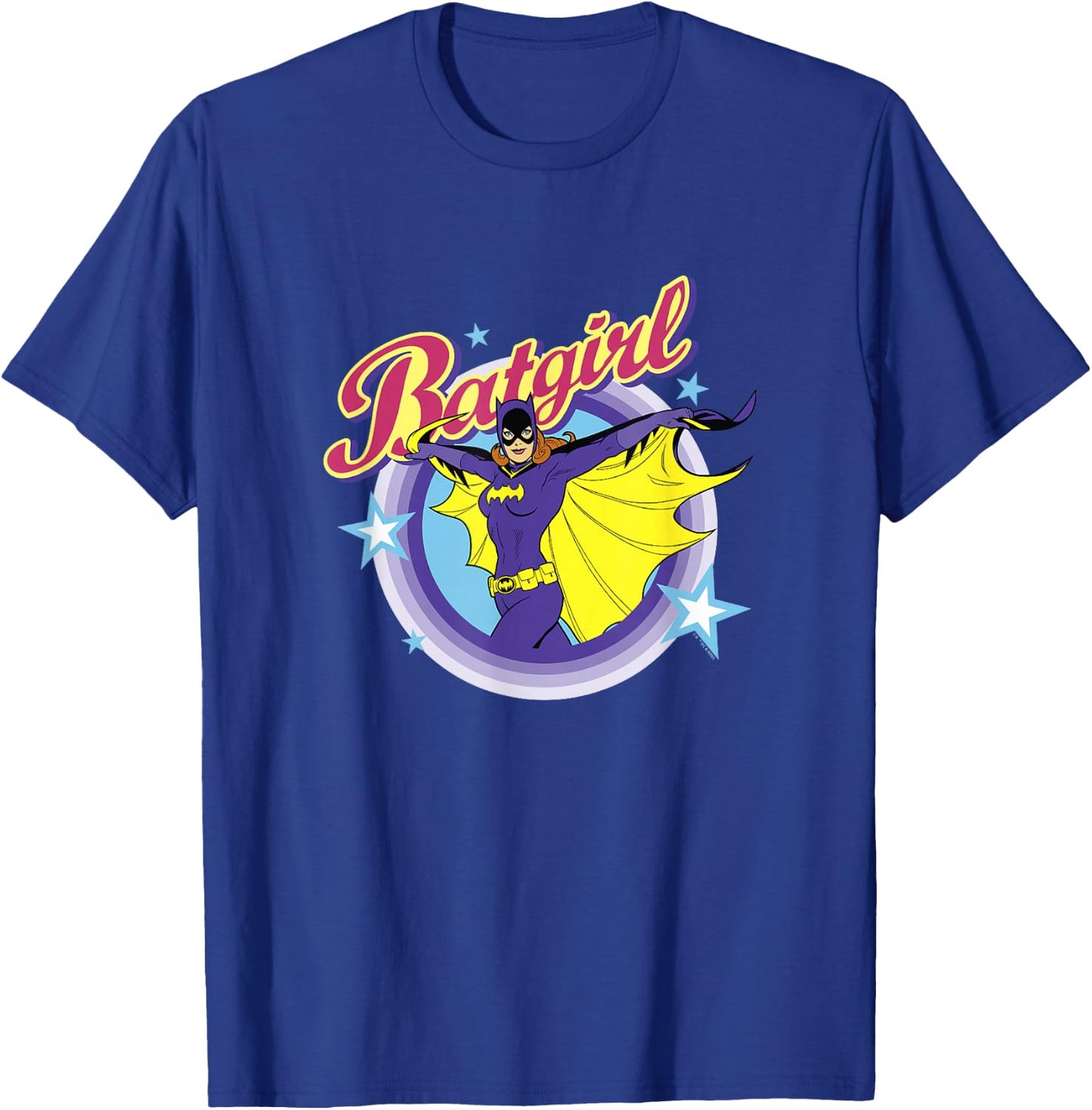 Batman Batgirl Epic Colorful 70's Style Big Chest Portrait T-Shirt - T-Shirt | Royal