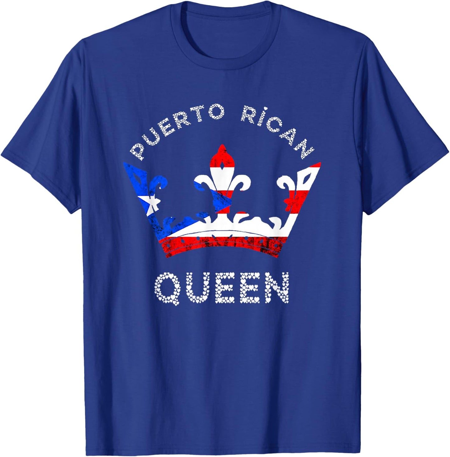 Puerto Rico Puerto Rican Flag Queen Crown Puertorro Pride T-Shirt - T-Shirt | Royal