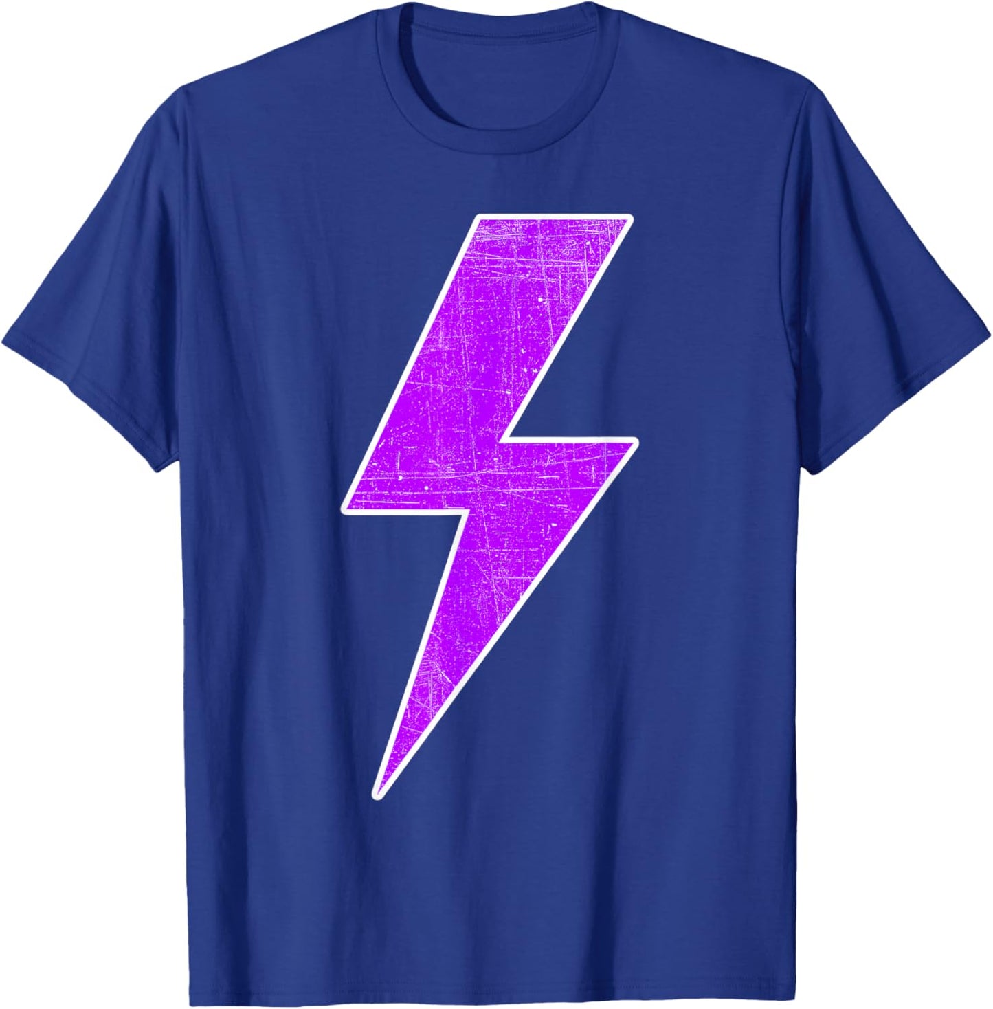 Bolt Lightning Purple White Design Team Sports T-Shirt - T-Shirt | Royal
