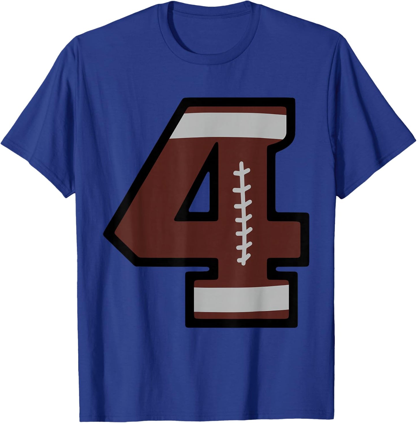 Number #4 Football T-Shirt - T-Shirt | Royal