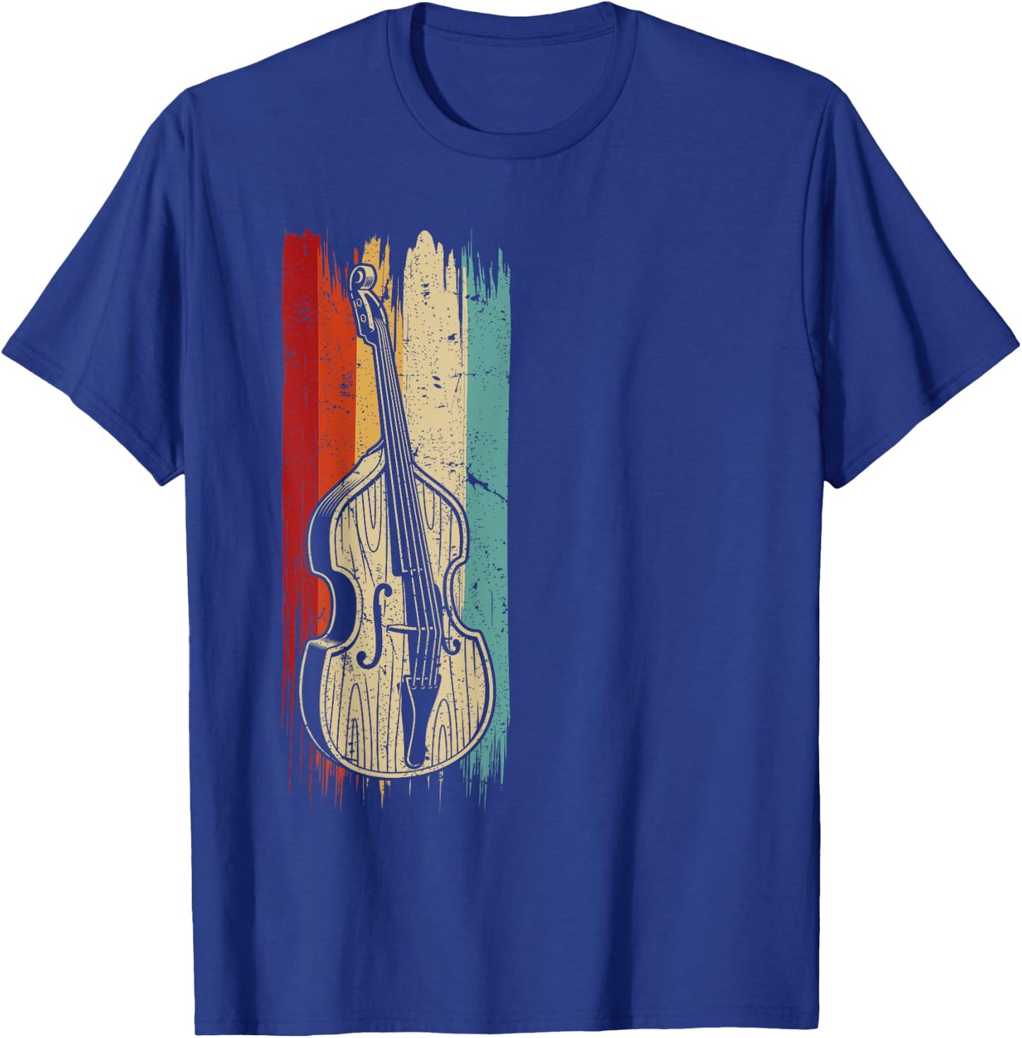 Stand Up Bass Gifts & String Bass Player Stuff Upright Bass Graphic, Retro Double Bass Fiddle T-Shirt - T-Shirt | Royal