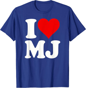 I Love Heart Mj M J M.j. T-Shirt - T-Shirt | Royal