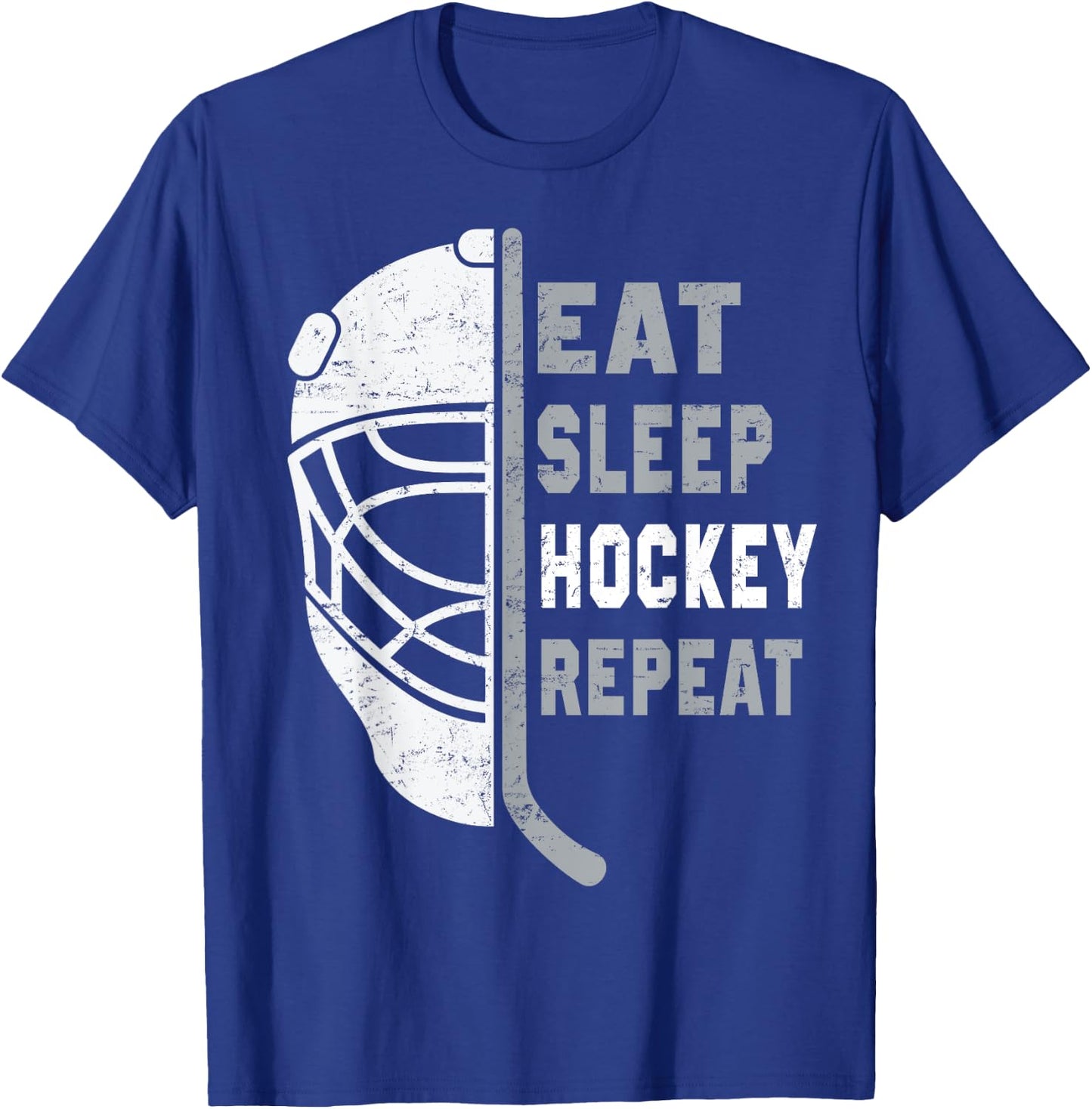 Eat Sleep Hockey Repeat Hockey Lovers Kids Youth Women T-Shirt - T-Shirt | Royal