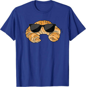 Croissant WIth Sunglasses Costume French Bread T-Shirt - T-Shirt | Royal