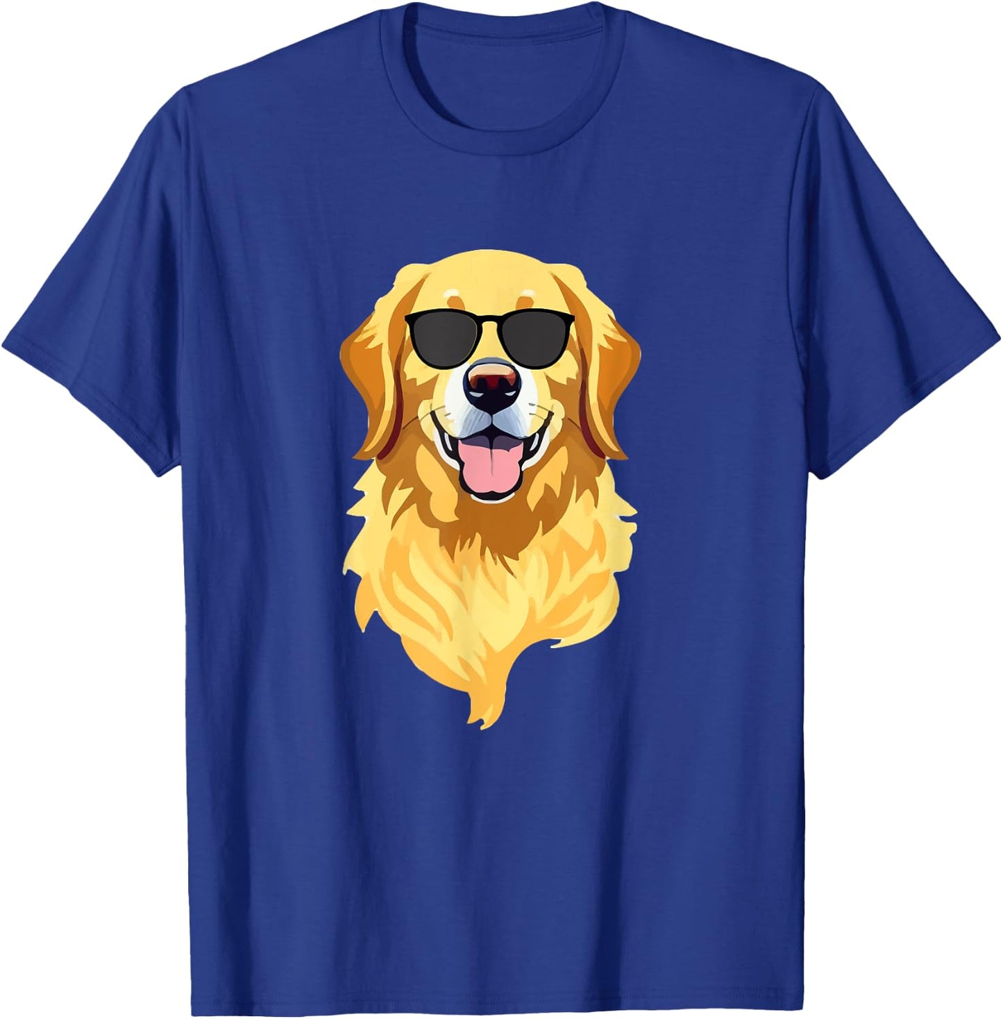 Funny Golden Retriever Wearing Sunglasses Cute Dog Lover T-Shirt - T-Shirt | Royal