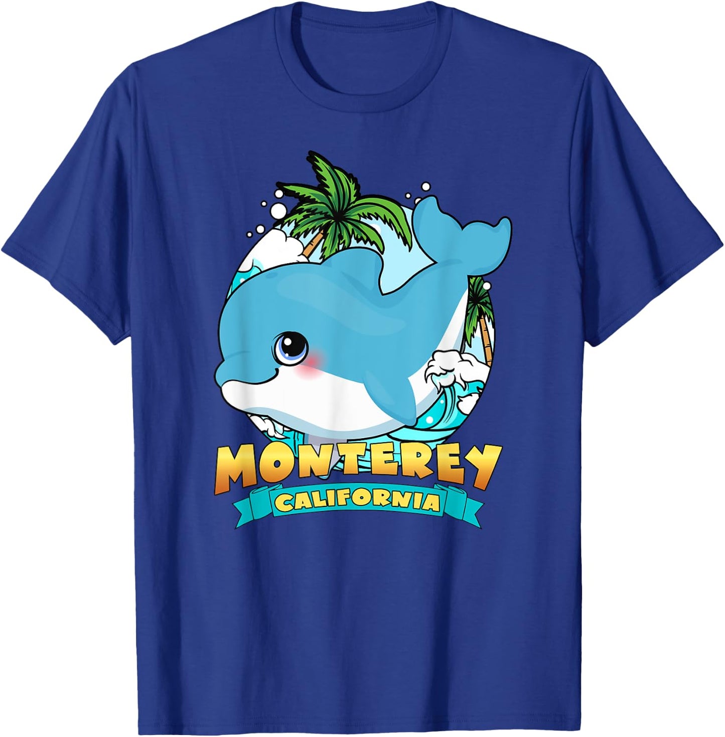 MONTEREY CALIFORNIA | Cute Baby Dolphin Beach Souvenir T-Shirt - T-Shirt | Royal