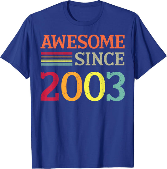 Awesome Since 2003 23th Birthday Retro Vintage T-Shirt - T-Shirt | Royal