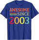 Awesome Since 2003 23th Birthday Retro Vintage T-Shirt - T-Shirt | Royal