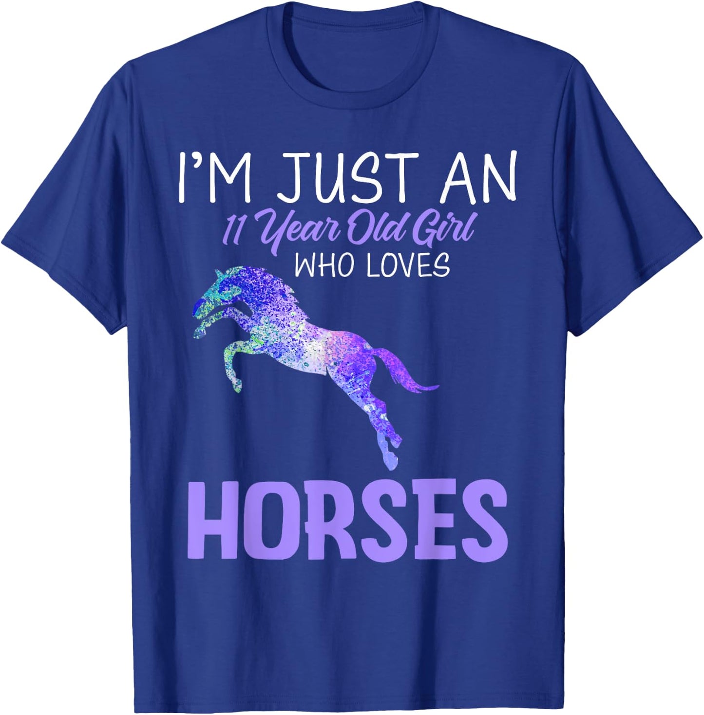 I'm an 11 Year Old Birthday Girl Who Loves Horses Tie Dye T-Shirt - T-Shirt | Royal