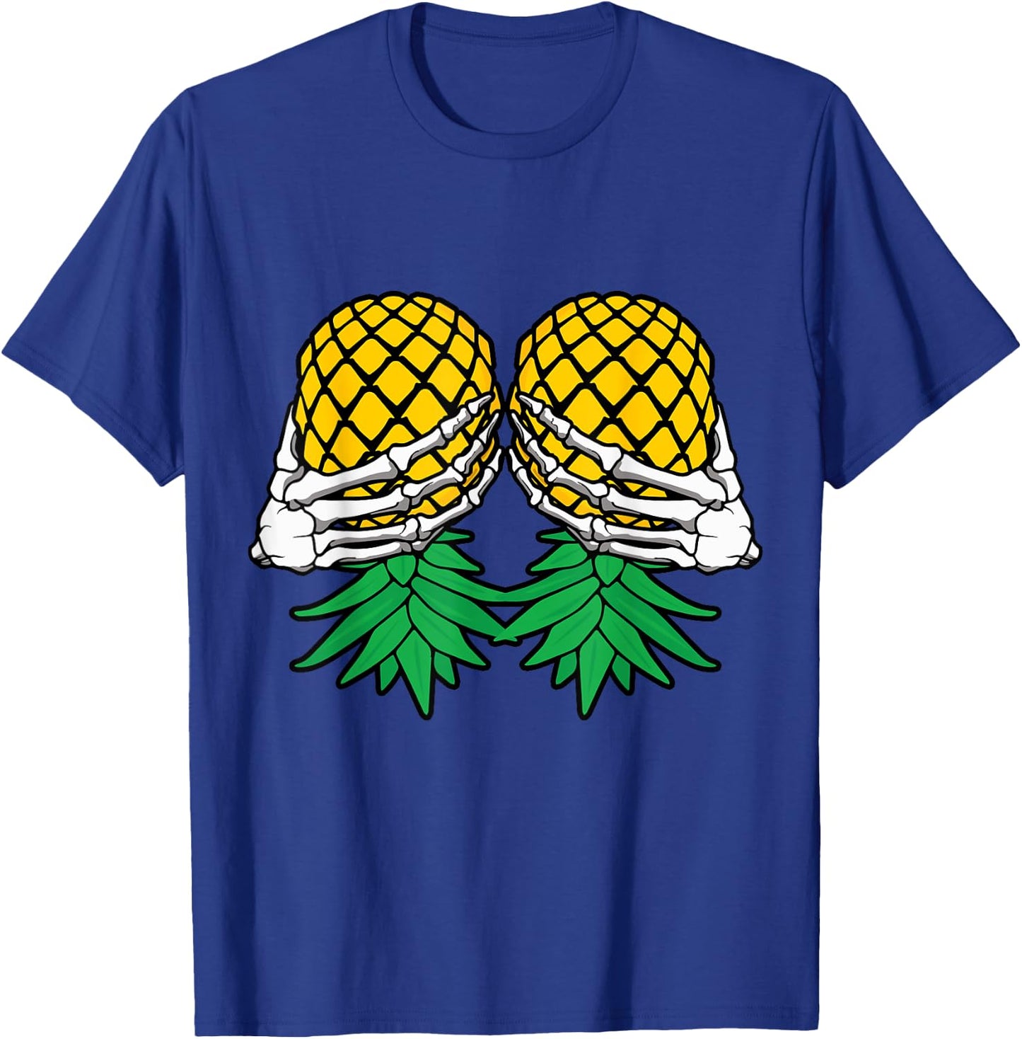 Halloween Boob Upside Down Pineapple Swinger Skeleton Hand T-Shirt - T-Shirt | Royal