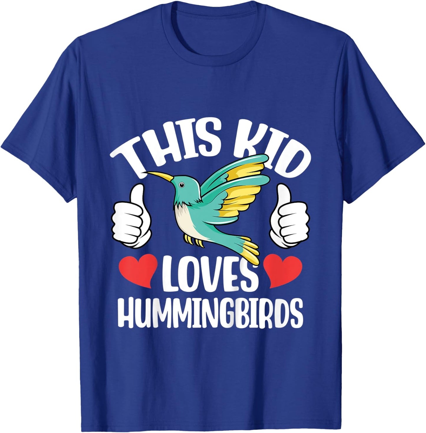 Kids This Kid Loves Hummingbird Lover Toddlers Boys Girls Graphic T-Shirt - T-Shirt | Royal