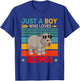 Vintage Retro Just A Boy Who Loves Hippos Cute Sunglasses T-Shirt - T-Shirt | Royal