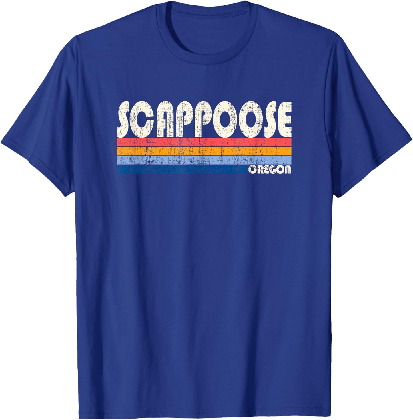 Vintage Retro 70s 80s Style Hometown of Scappoose, OR T-Shirt - T-Shirt | Royal