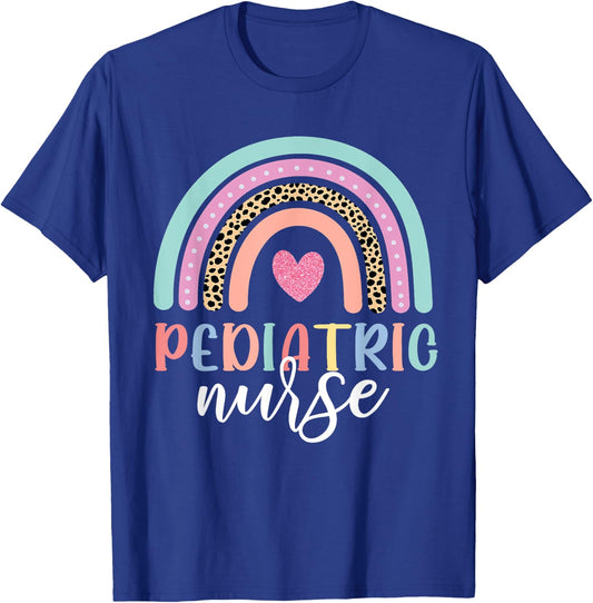 Cute Pediatric Nure Peds Nurse Nursing School Team Rainbow T-Shirt - T-Shirt | Royal
