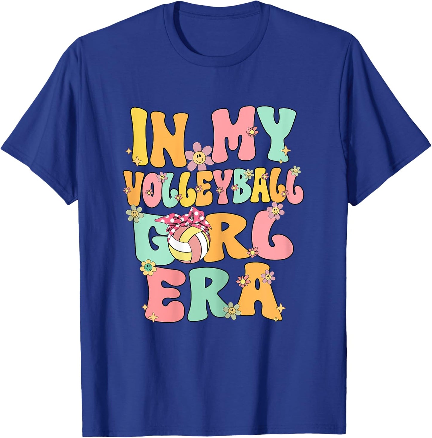 In My Volleyball Girl Era Retro Groovy Volleyball Girl Funny T-Shirt - T-Shirt | Royal
