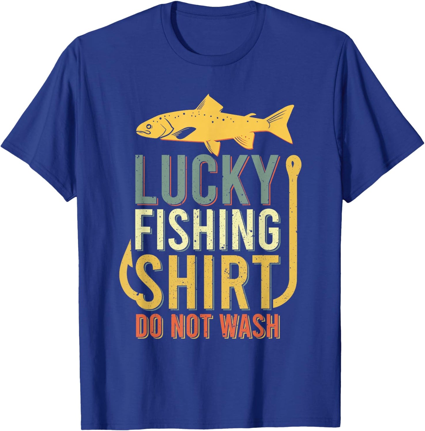 Lucky Fishing-Shirt Youth Kids Boys Trout Funny T-Shirt - T-Shirt | Royal