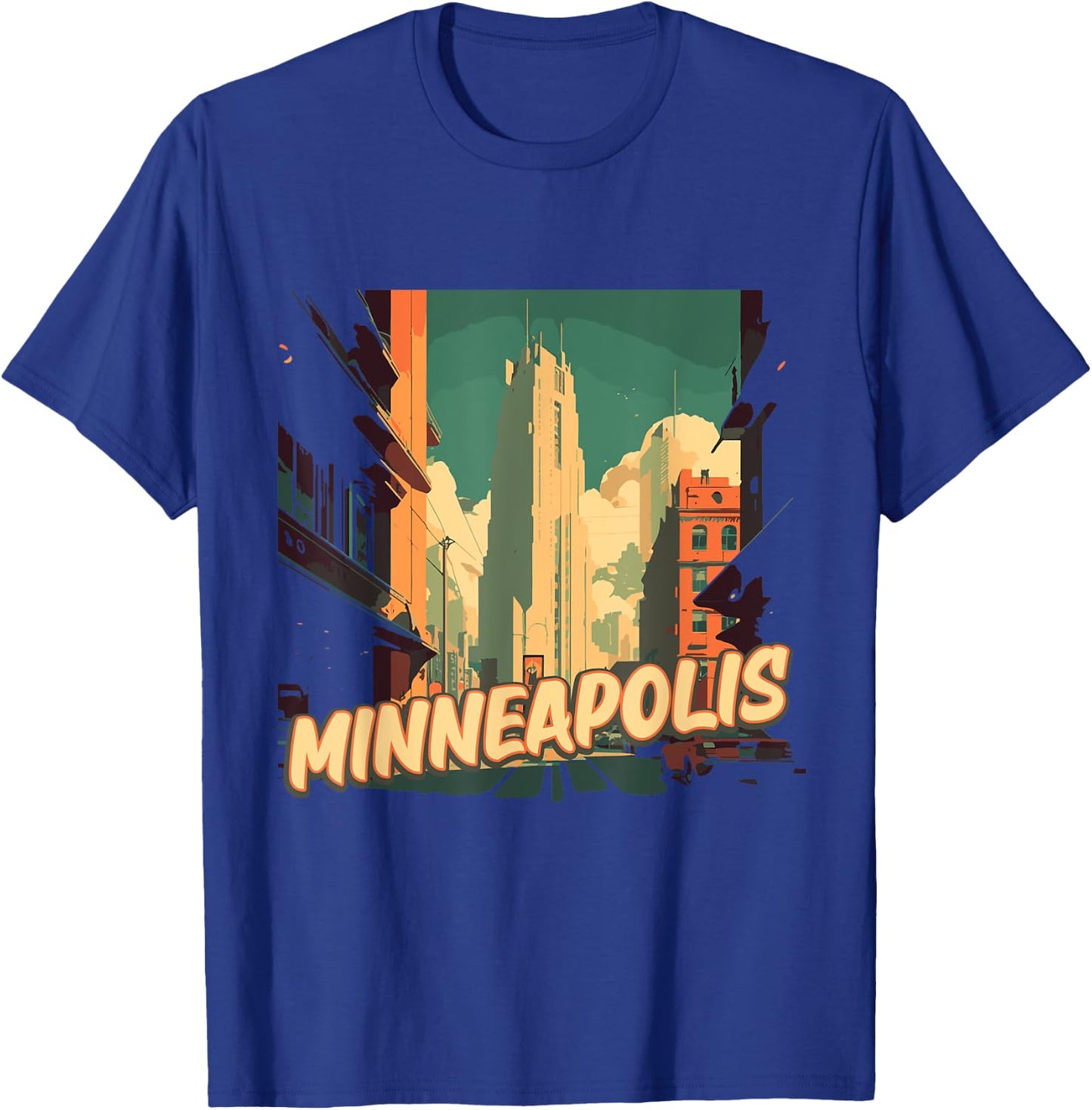Minneapolis Retro Twin Cities Vintage US Cities Traveling T-Shirt - T-Shirt | Royal