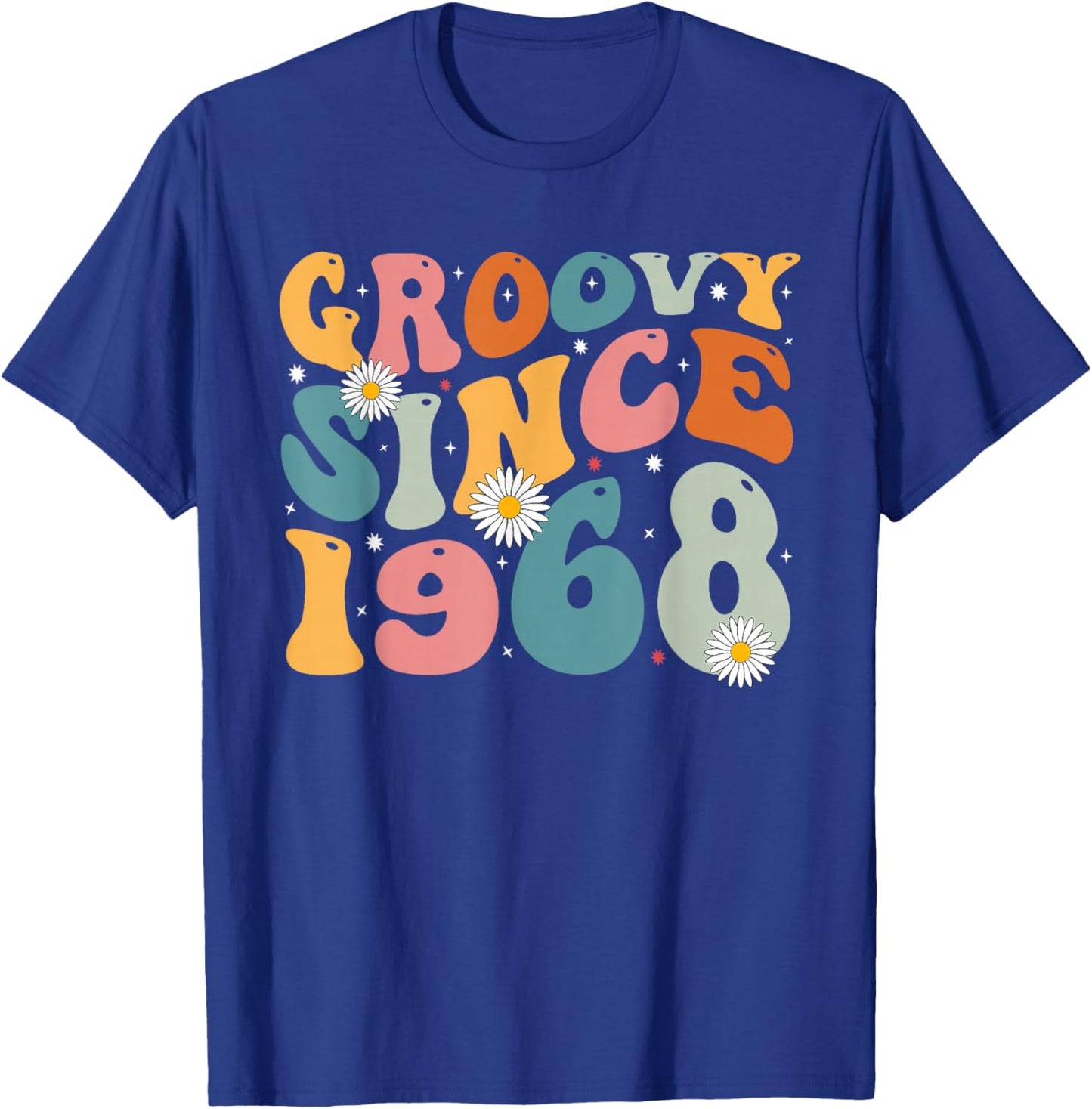 Groovy Since 1968 57th Birthday Retro Gifts Born in 1968 T-Shirt - T-Shirt | Royal