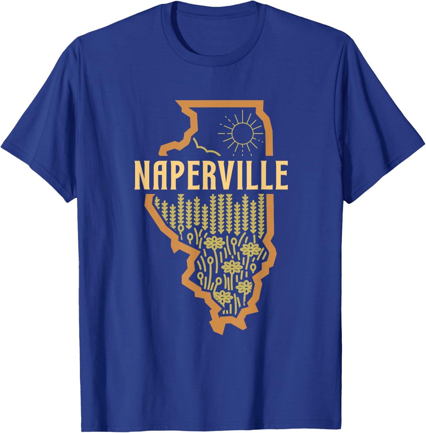 Naperville Illinois (IL) Prairie Landscape Graphic T-Shirt - T-Shirt | Royal