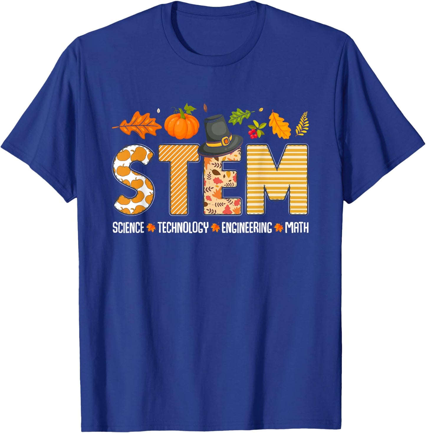 STEM Teacher Thanksgiving Grateful Educator Science Class T-Shirt - T-Shirt | Royal