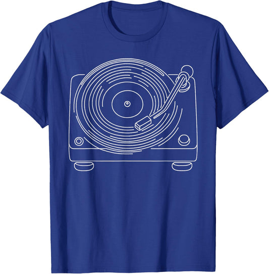 Retro Vinyl Records Player Lover Vinyl Record Music Vintage T-Shirt - T-Shirt | Royal