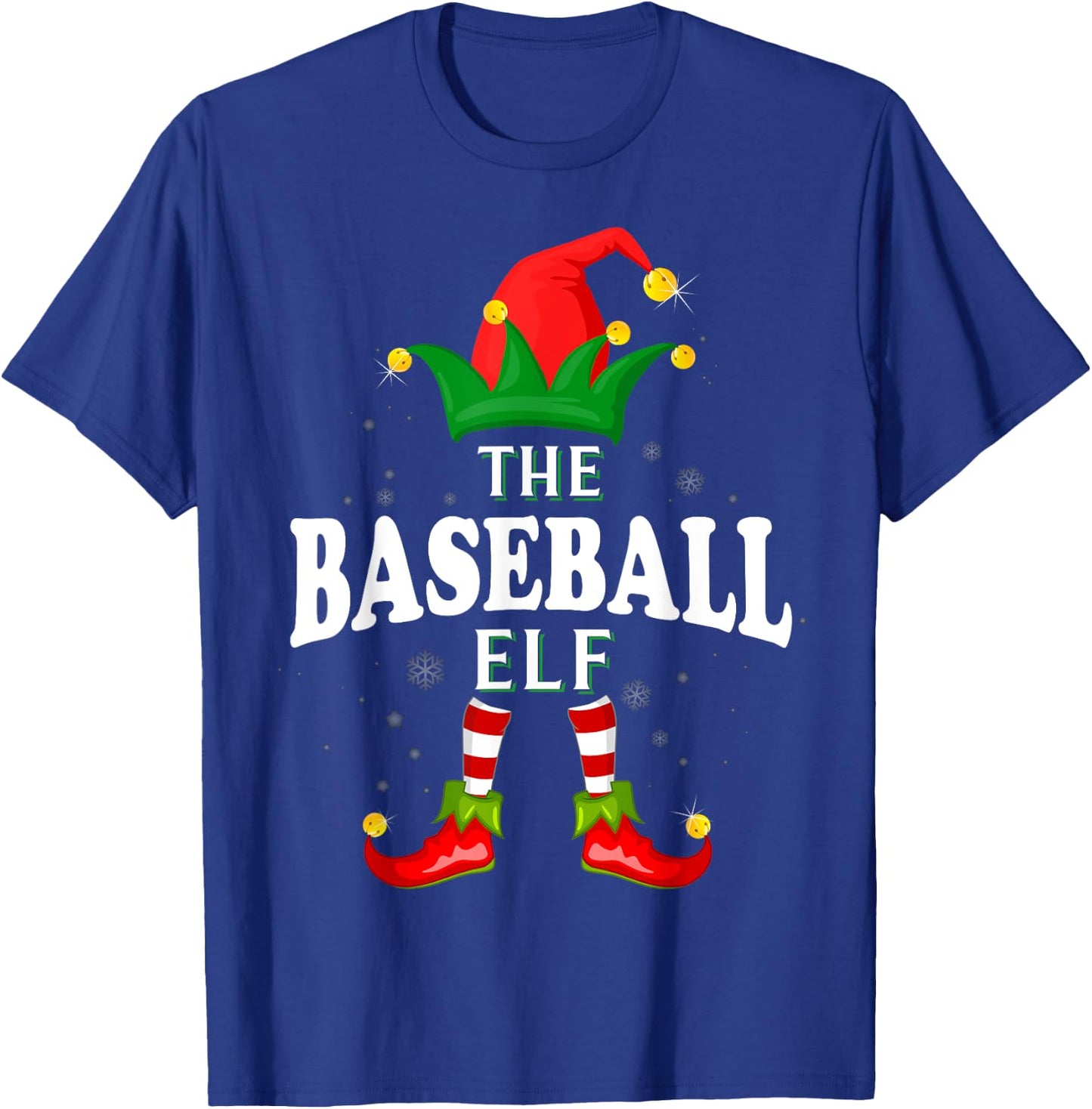 Xmas Baseball Elf Family Matching Christmas Pajama T-Shirt - T-Shirt | Royal