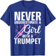 Cool Trumpet Girls Marching Band Trumpet Player T-Shirt - T-Shirt | Royal