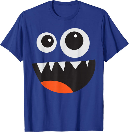 Cute Monster Costume Easy Costume for Kids Monster Face T-Shirt - T-Shirt | Royal