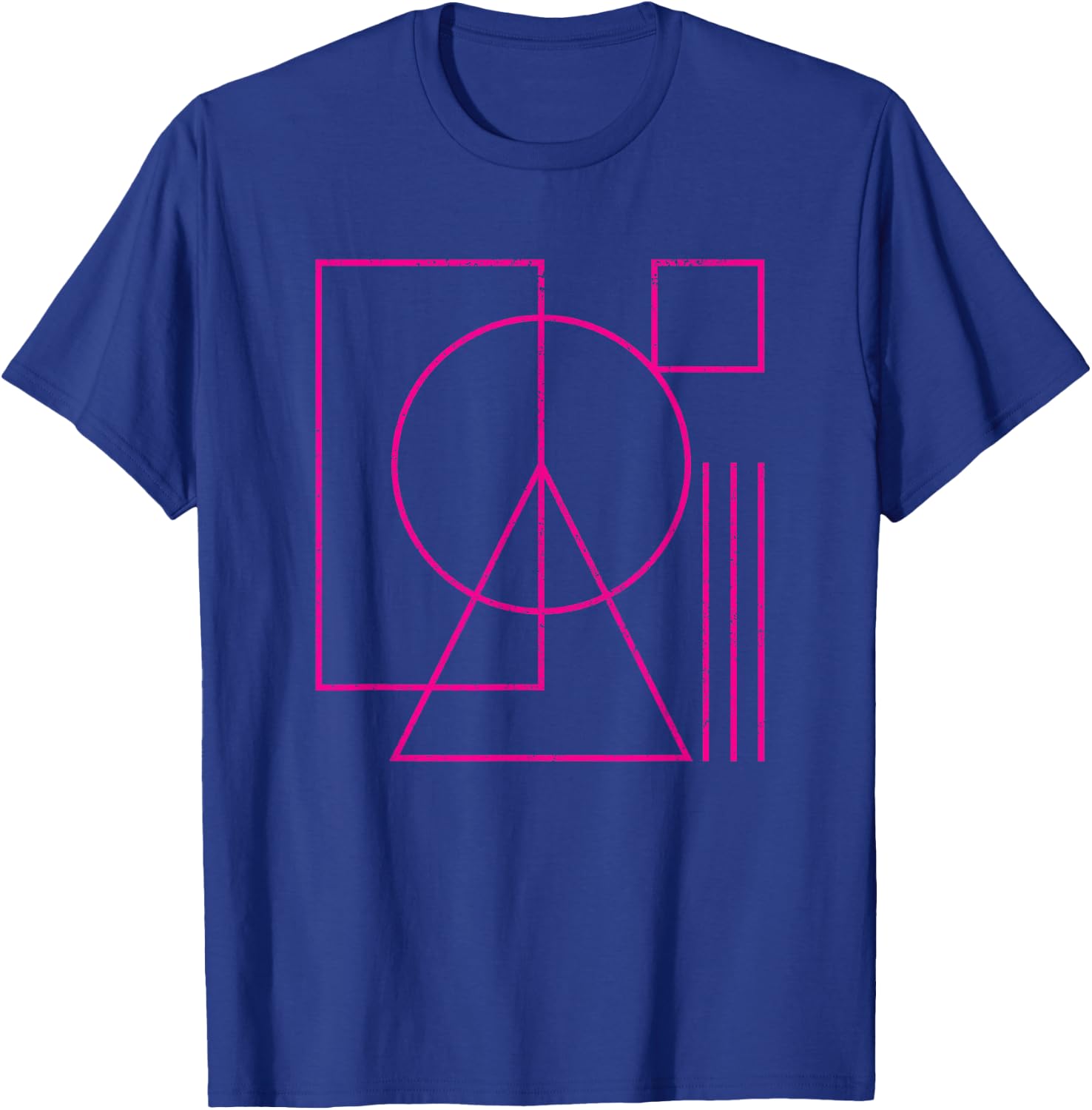 Geometric Rectangle Circle Triangle Square Shape Lines Peace T-Shirt - T-Shirt | Royal