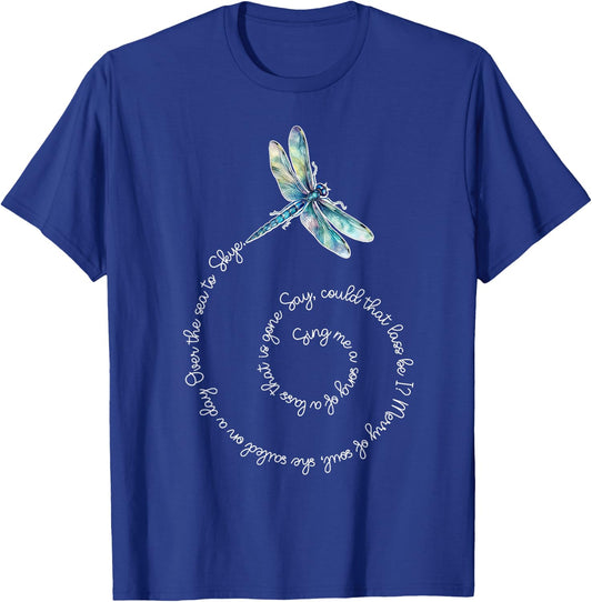 Savvy Designs Stl Skye Boat Song Watercolor Dragonfly T-Shirt - T-Shirt | Royal