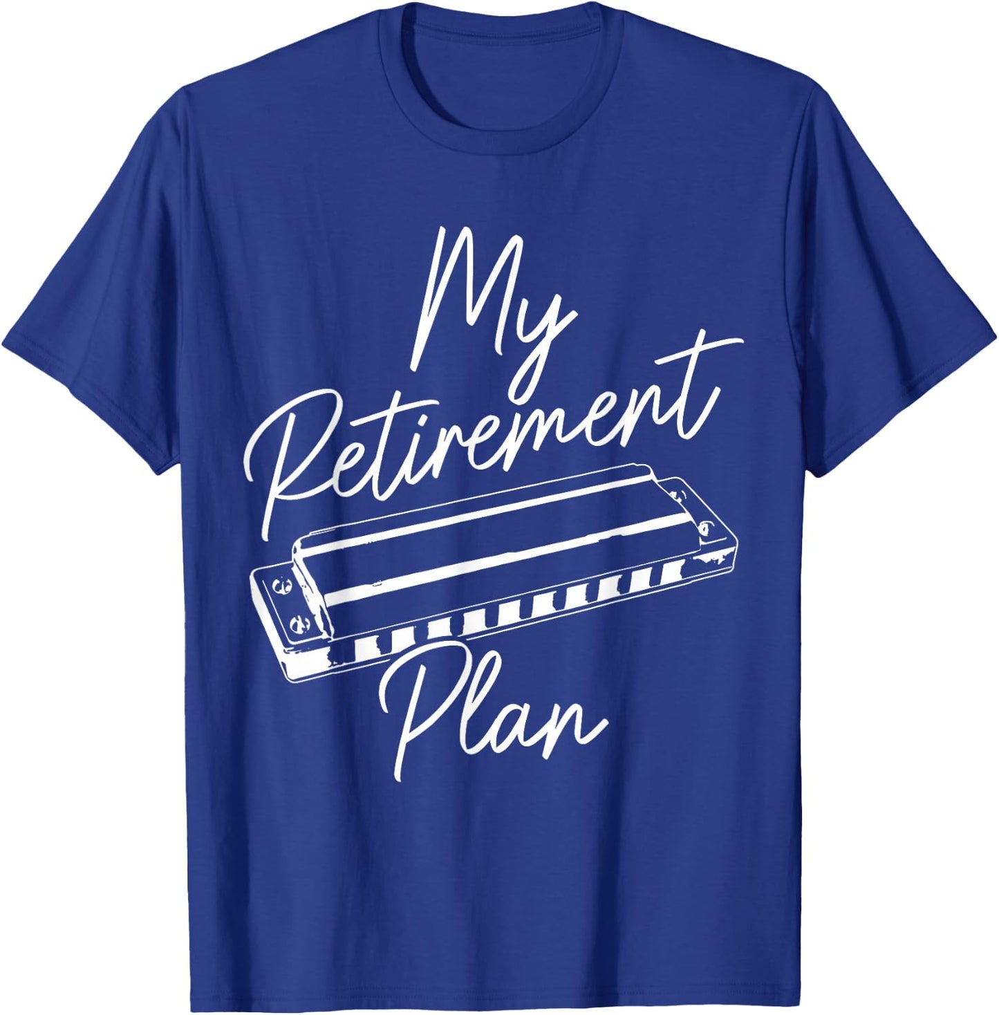 Harmonica Player My Retirement Plan Blues Music Vintage T-Shirt - T-Shirt | Royal