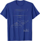 B-2 Spirit Stealth Bomber Tech Drawing Military Airplane T-Shirt - T-Shirt | Royal