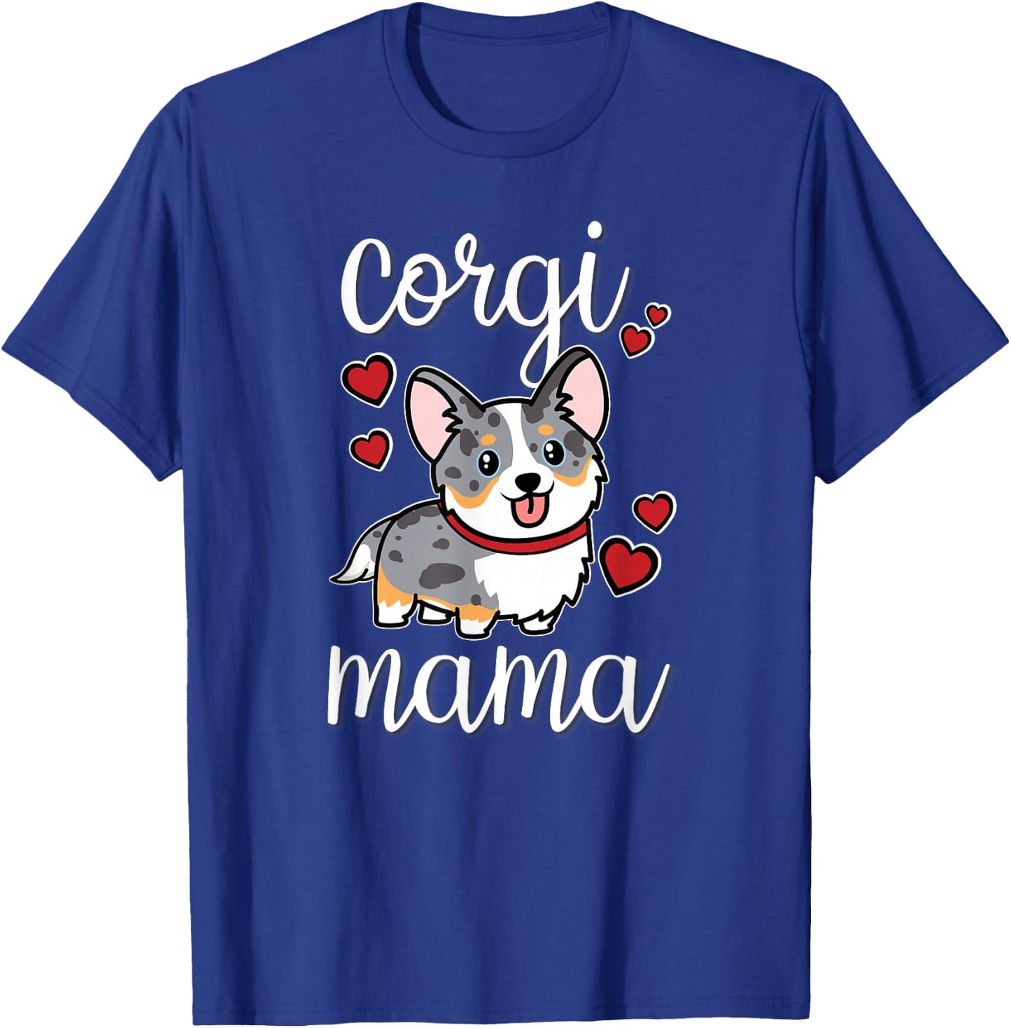 Funny Kawaii Mama Mom Cardigan Blue Merle Corgi Lover T-Shirt - T-Shirt | Royal