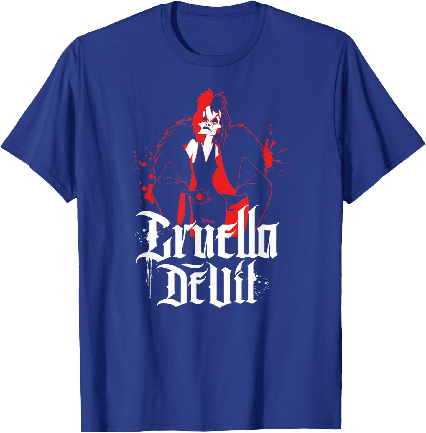 Disney Villains - Cruella De Vil Character Splatter T-Shirt - T-Shirt | Royal